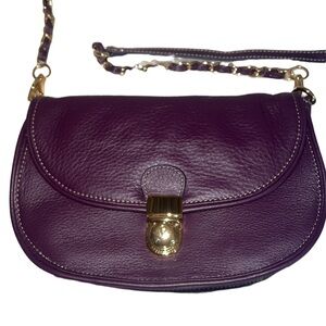 Barr+ Barr Deep Purple Leather Crossbody Bag